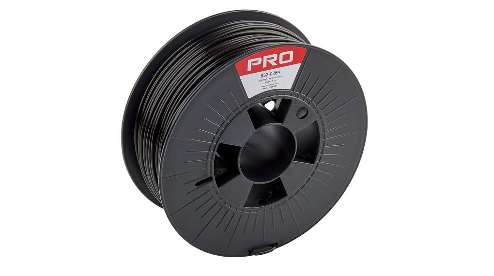 3D Printer Filament, PLA, 2.85mm, Svart, 1kg